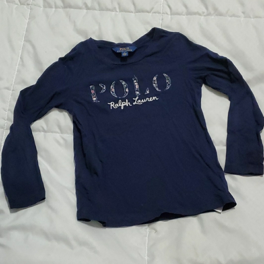 Girls sz 6 long sleeve polo shirt